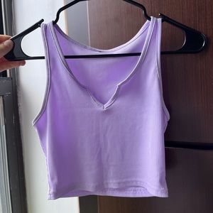 Purple Ribbed Tank Top